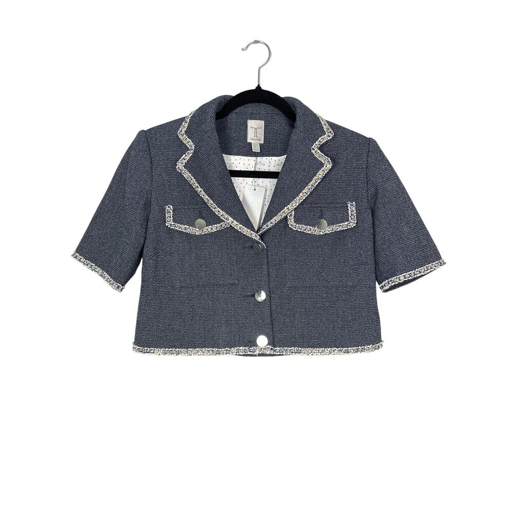 Tristan NEW Women’s Multi Navy Contrast Trim Blazer Jacket size XS